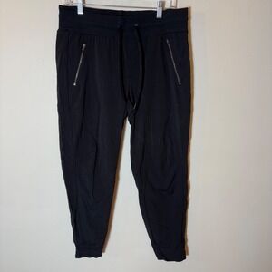 Athleta Trekkie North Jogger‎ Black Drawstring Zip Pockets Athleisure Size 10
